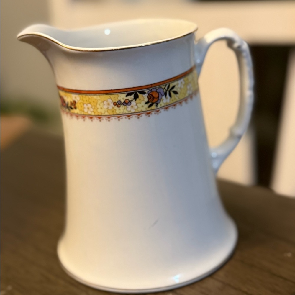 Floral Patterned Ceramic Pitcher